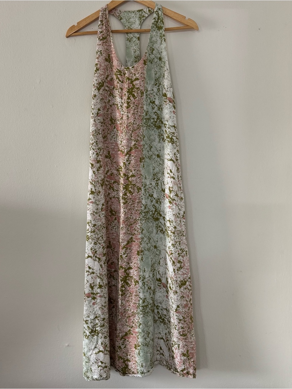 Mango Floral Abstract Midi Dress 6 Racerback Cottagecore Boho Coastal Cowgirl
